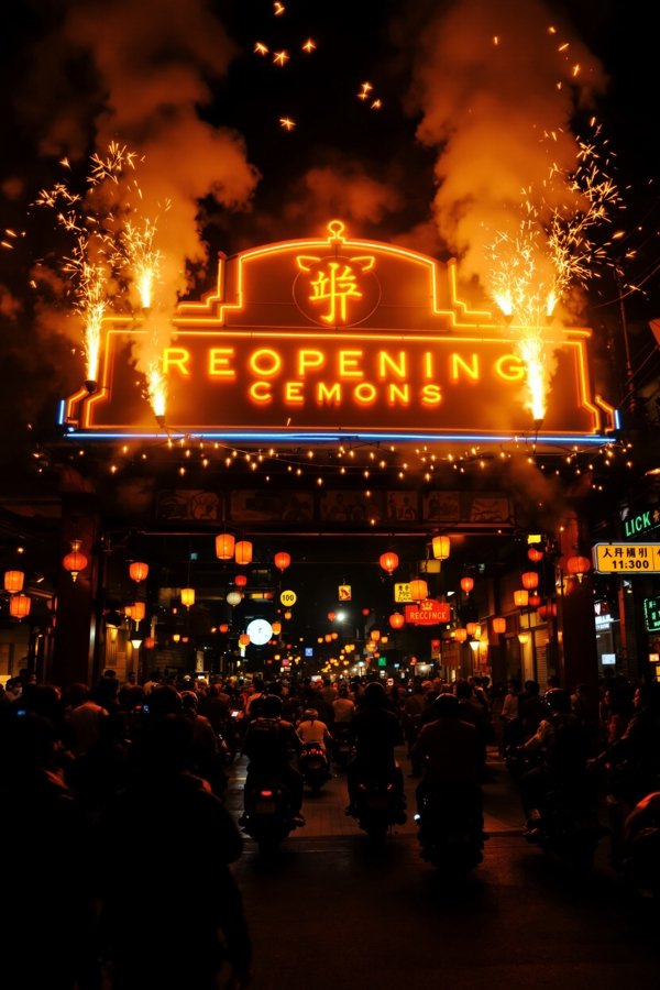 深夜外卖站第六集海报，重新开张的灯火与人群